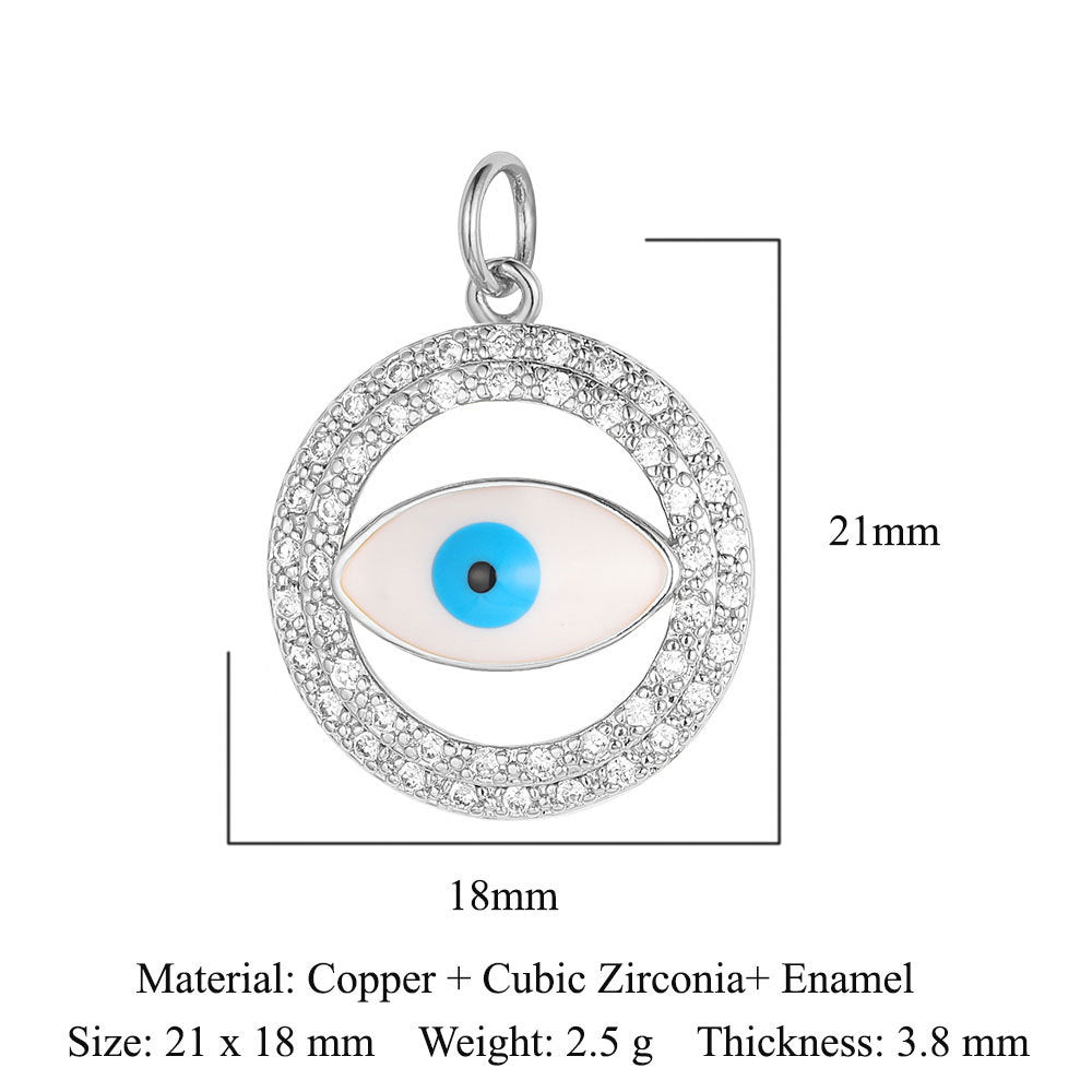 Devil's Eye Copper Zircon DIY Jewelry Pendant