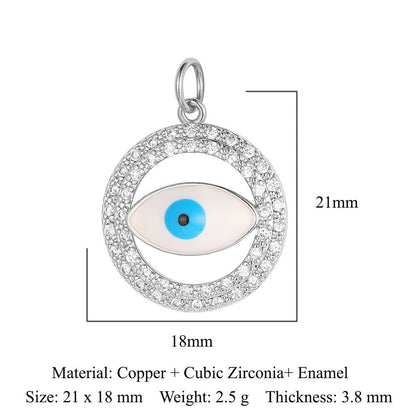 Devil's Eye Copper Zircon DIY Jewelry Pendant