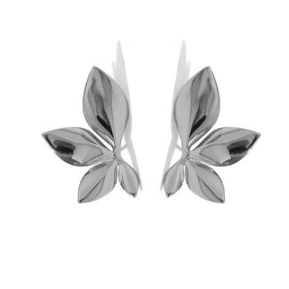 Flower leaf stud earrings