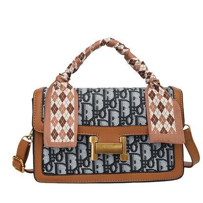 Retro versatile printed texture bag