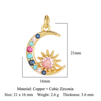 Pentagram copper zircon jewelry accessories pendant