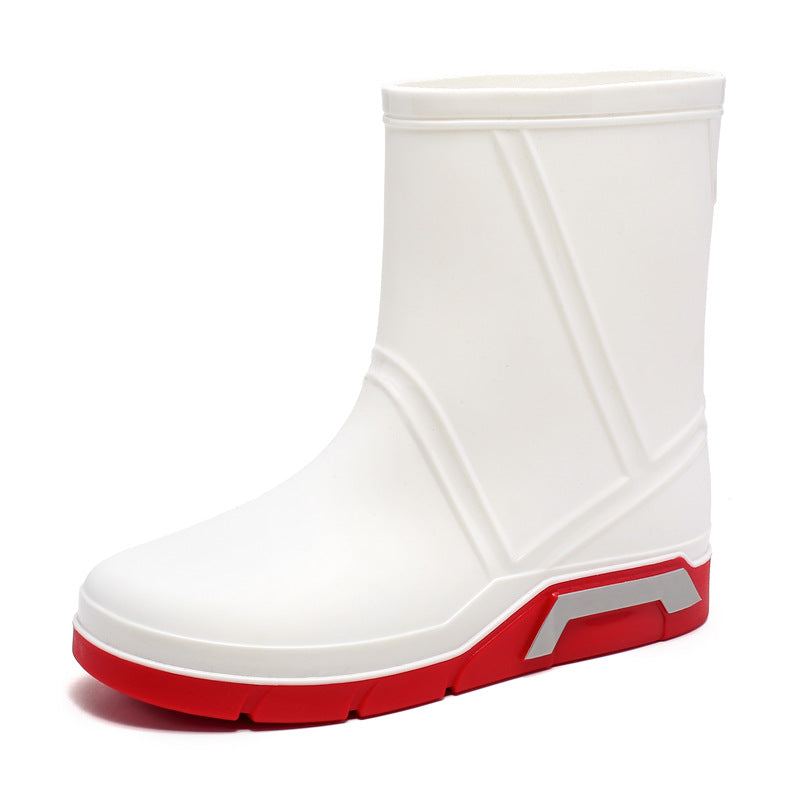 Medium tube rain shoes men's fashion outer wear