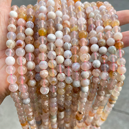 Natural cherry blossom agate loose beads