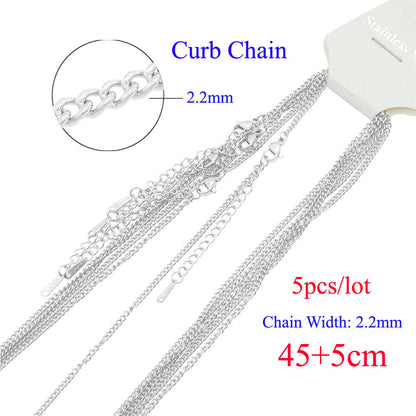 5 pcs/pack cross chain stainless steel DIY