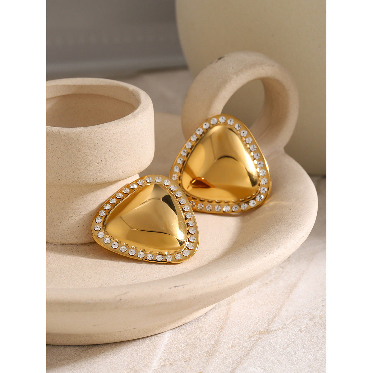 Triangle diamond earrings