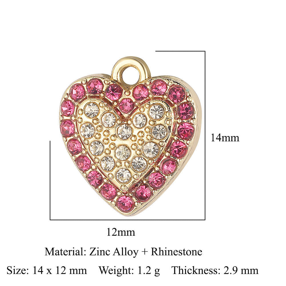 5 pcs/bag flower love rose alloy pendant