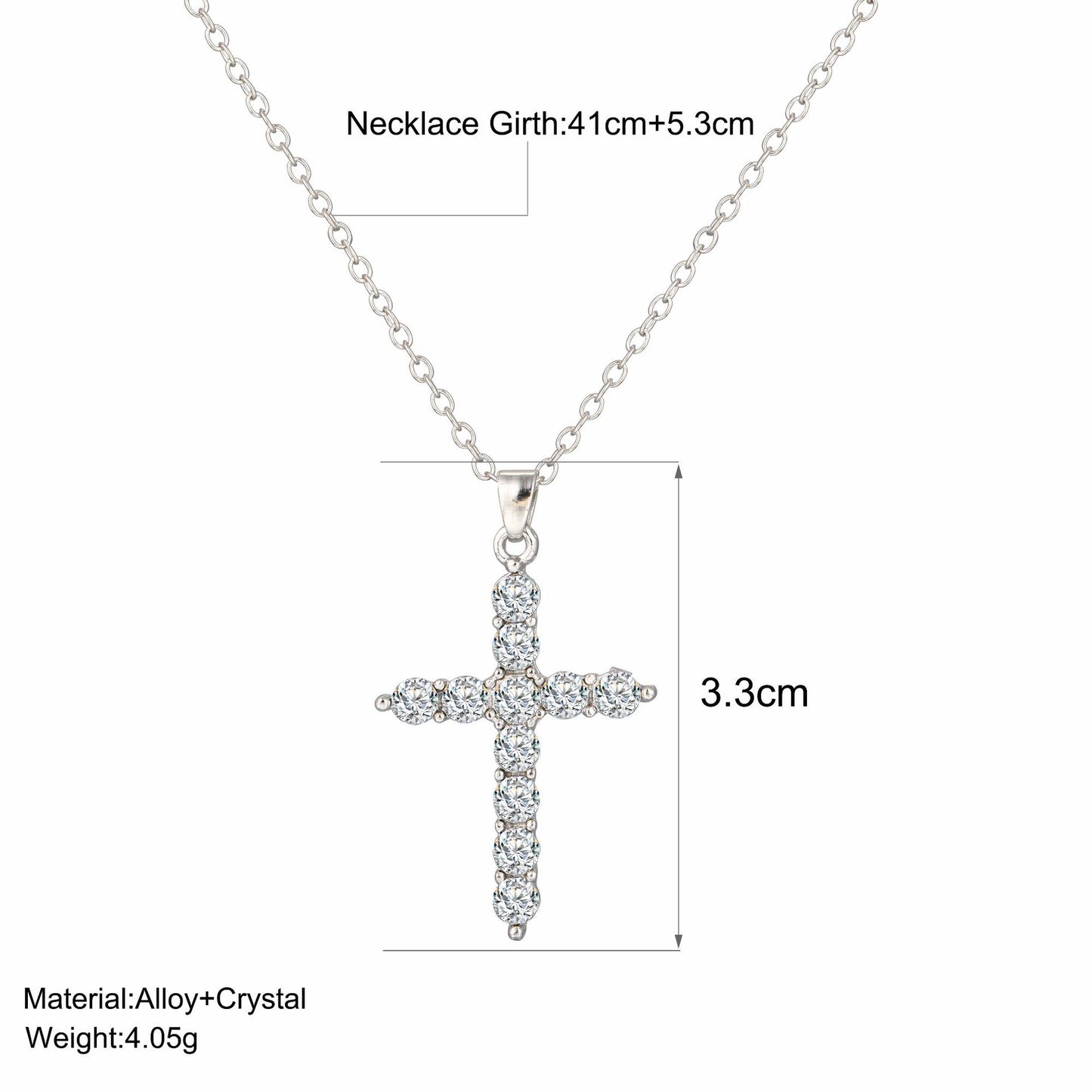 Hot selling full diamond cross pendant necklace