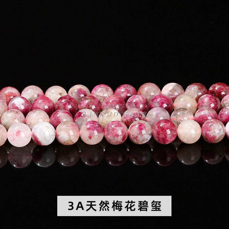 6Mm plum blossom tourmaline round beads powder tourmaline loose beads