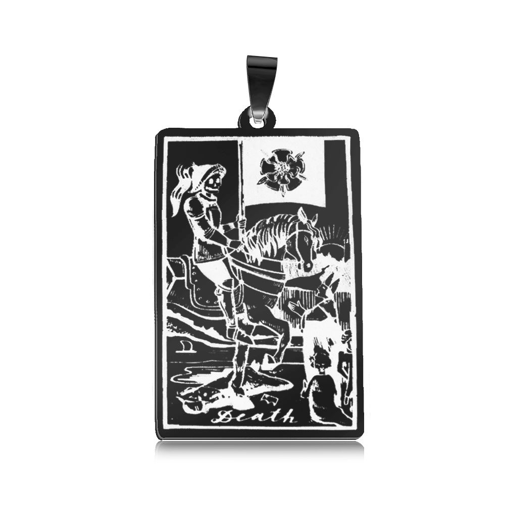 5 pcs/bag gun black tarot brand titanium steel pendant