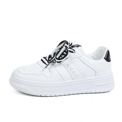 women's spring white low-top thick-soled shoes