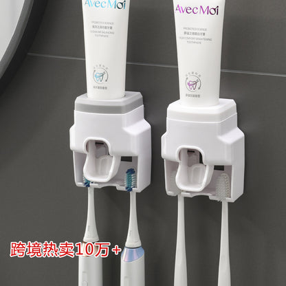 Toothpaste Dispenser Wall Mounted Toothbrush Holder