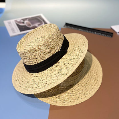 Sombrero de playa para el sol de verano transpirable y tejido a mano 