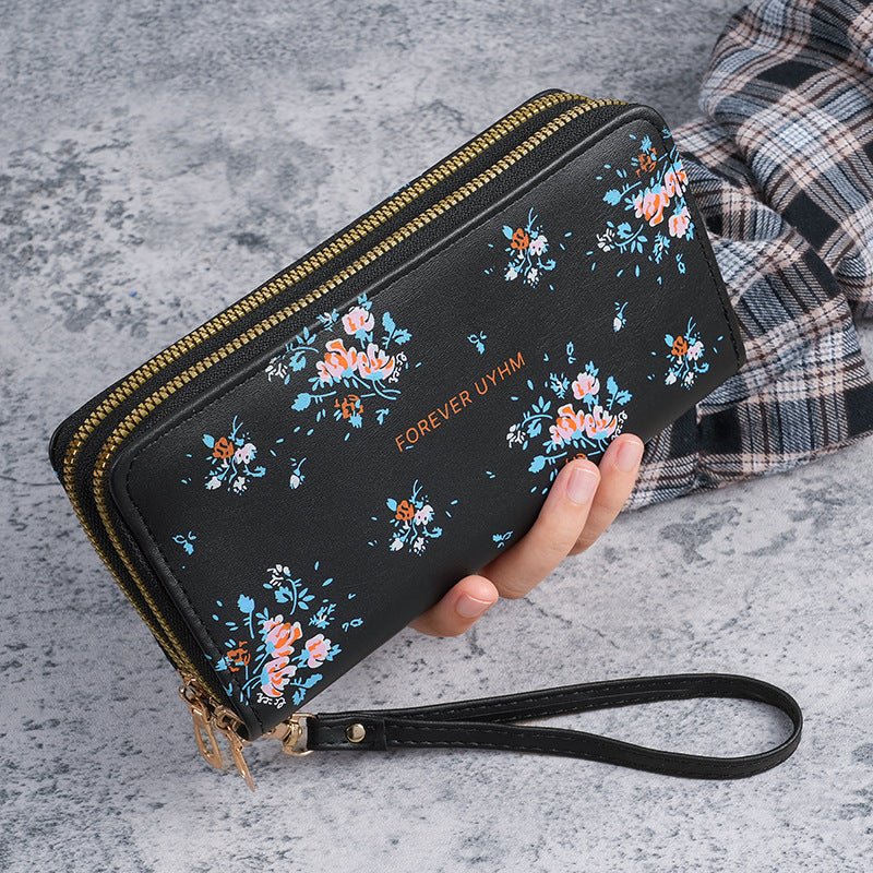 Large capacity flower wallet long