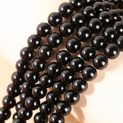 Natural black gold obsidian, round beads loose beads