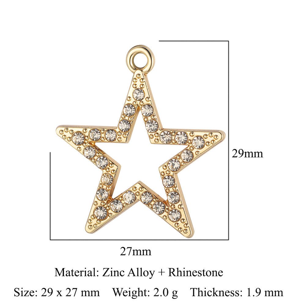 5 pcs/pack, sun smiley face, crescent moon star alloy pendant.