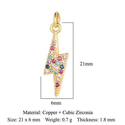 Pentagram copper zircon jewelry accessories pendant