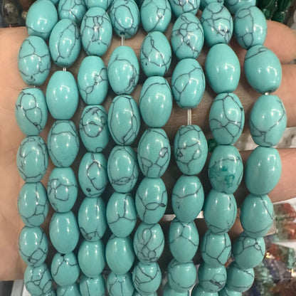 8*12mm natural stone oval rice beads