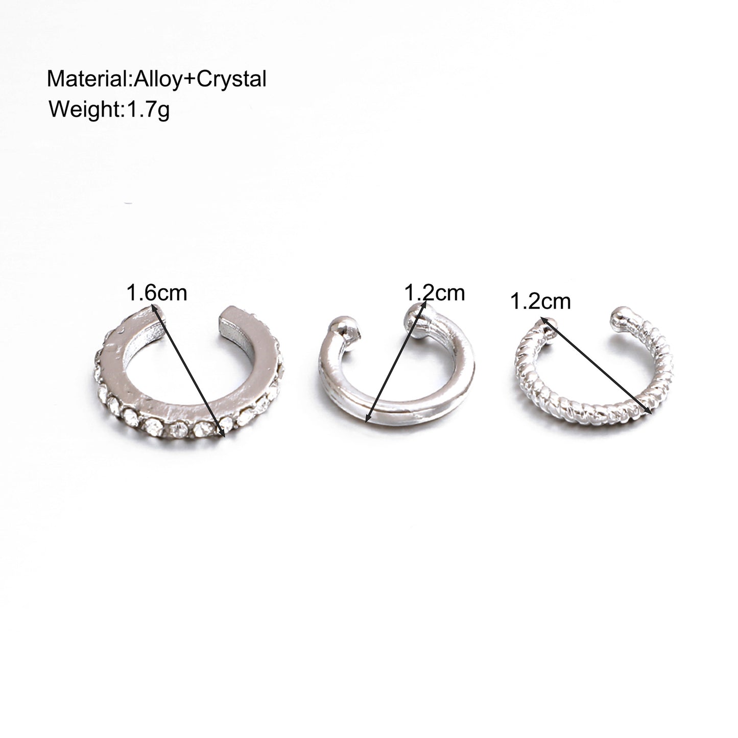 Small ear clip three-piece set