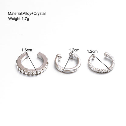 Small ear clip three-piece set