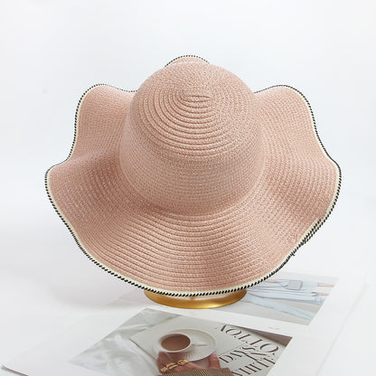 Sombrero para el sol DIY de ala grande en blanco para verano al por mayor 