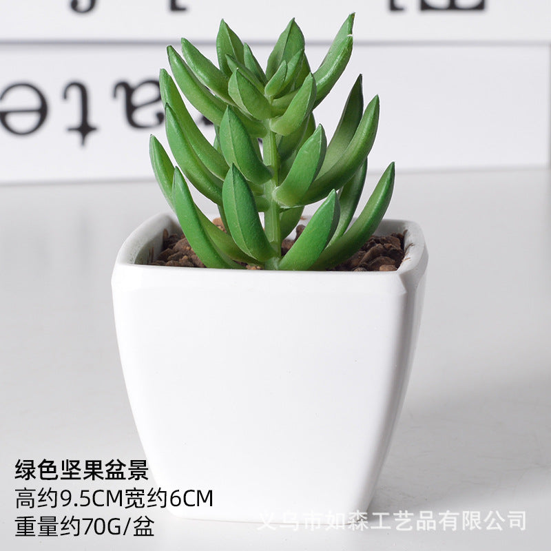 Simulation of succulent plastic bonsai artificial flowers combination