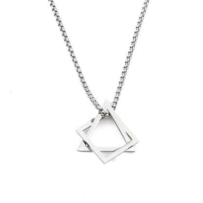 Triangular Hip Hop Titanium Steel Necklace