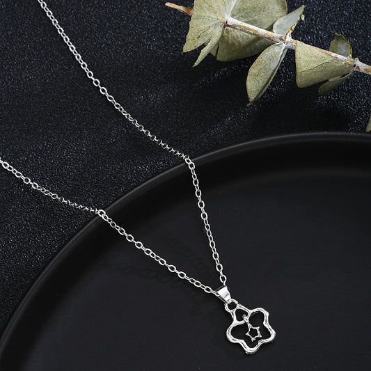 New Simple Hollow Five-pointed Star Necklace