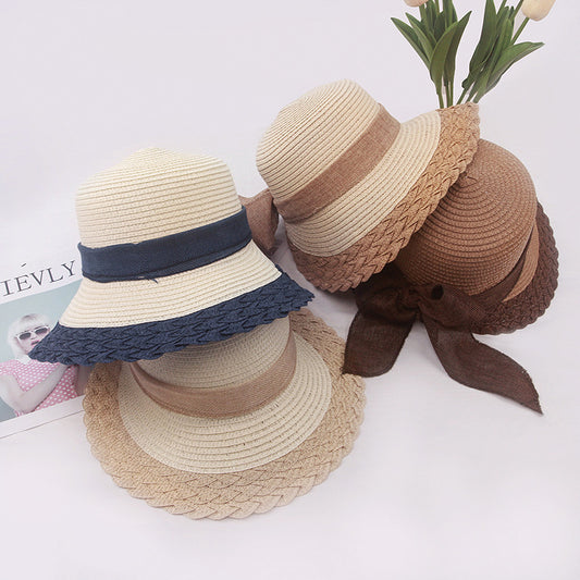 Multicolor Paper Straw Handmade Hat Travel Vacation Women Sun