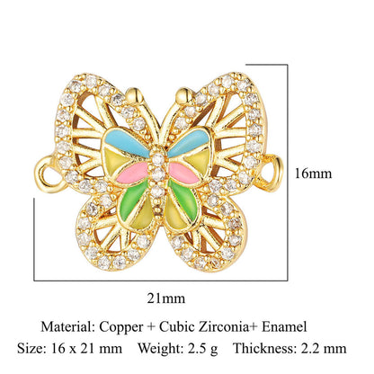 Butterfly Bee Seagull Copper Zircon Connection Accessories