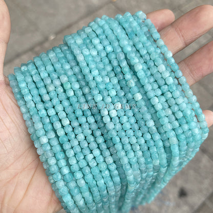 4-5Mm natural Tianhe stone faceted square loose beads