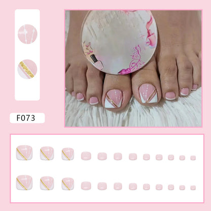 Uñas de los pies con purpurina de diamante francés 