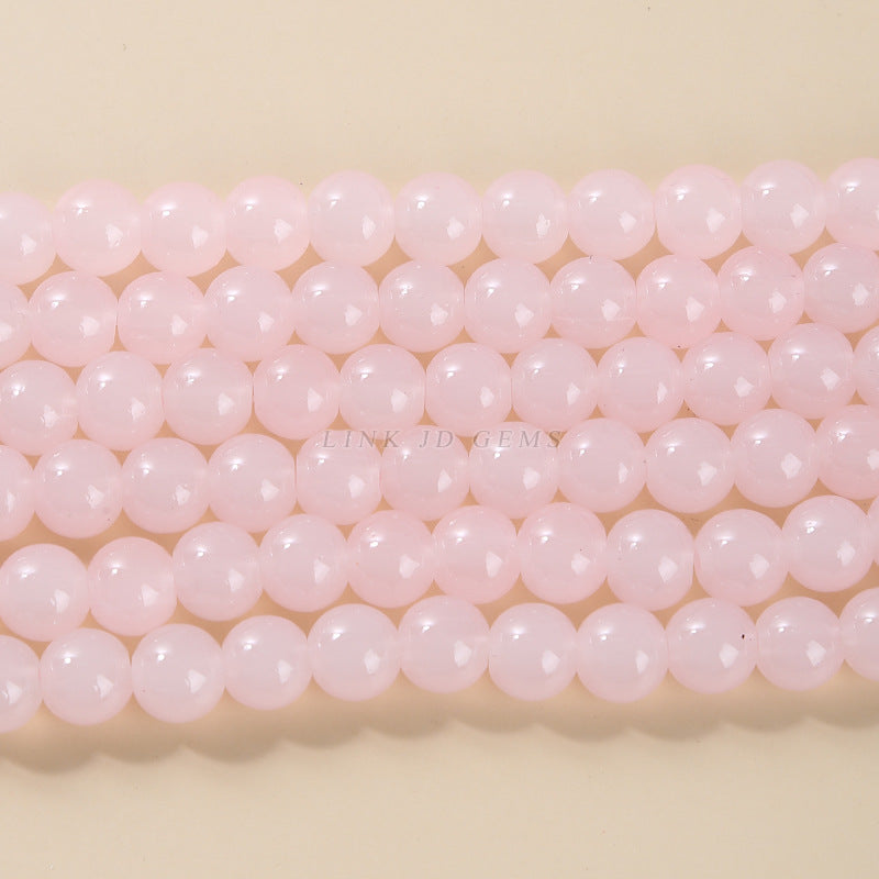 Imitation jade glass round beads loose beads