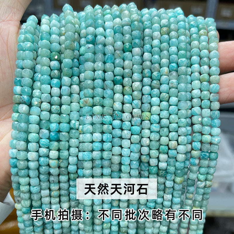 4Mm crystal agate square loose beads