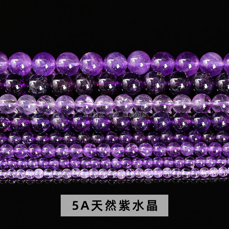 7A Natural Brazilian Amethyst Round Beads Loose Beads