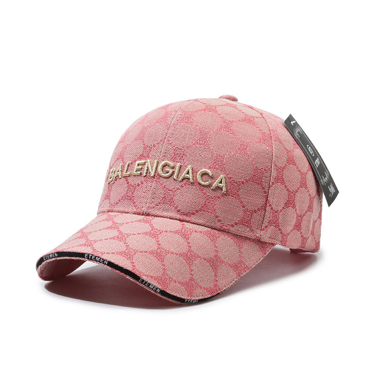 Embroidered Letter Wide Brim Slimming Baseball Cap