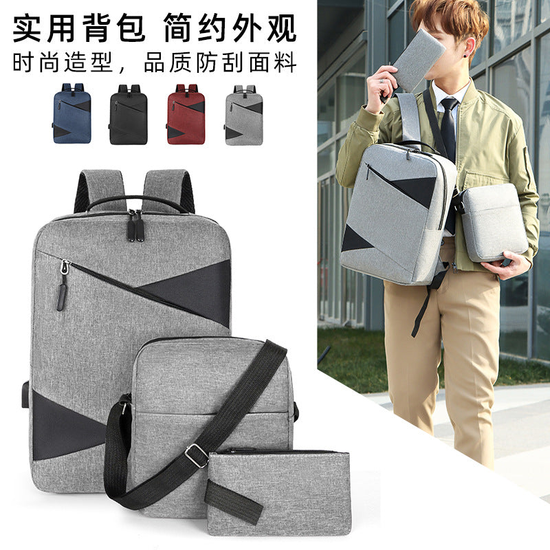 Men's travel three-piece backpack