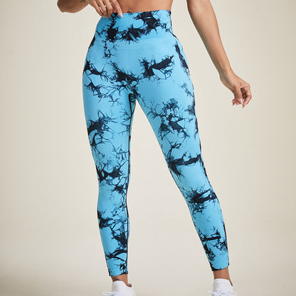 European Tie-Dye Seamless High-Waist Butt-Lifting Yoga Pants