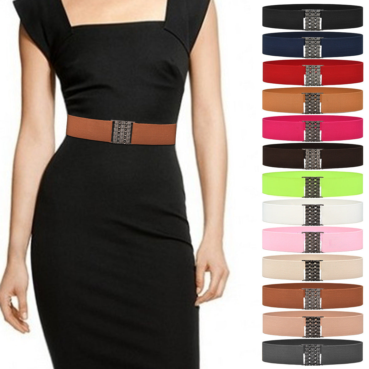 Women's elastic decorative wide waist seal