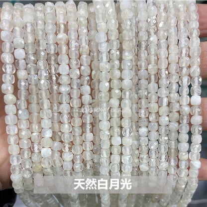 4Mm crystal agate square loose beads