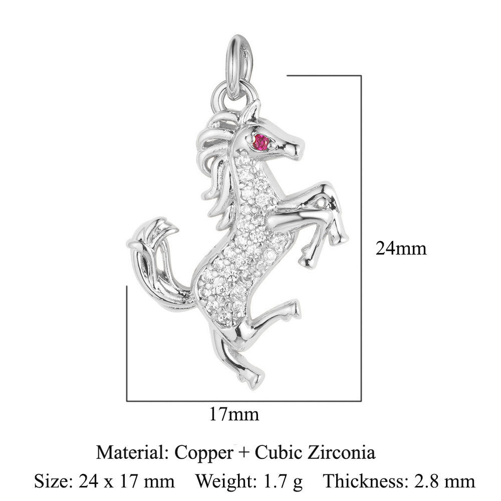 Copper zircon pendant butterfly dragonfly dolphin