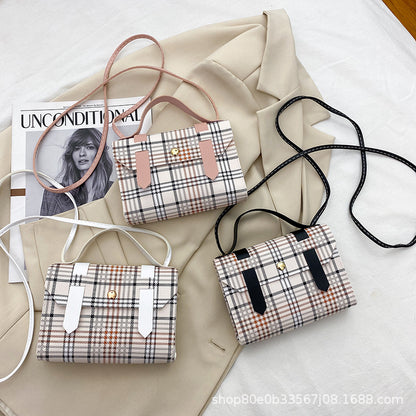 Korean version of portable plaid women's bag