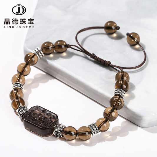 High imitation tea crystal bead bracelet for women