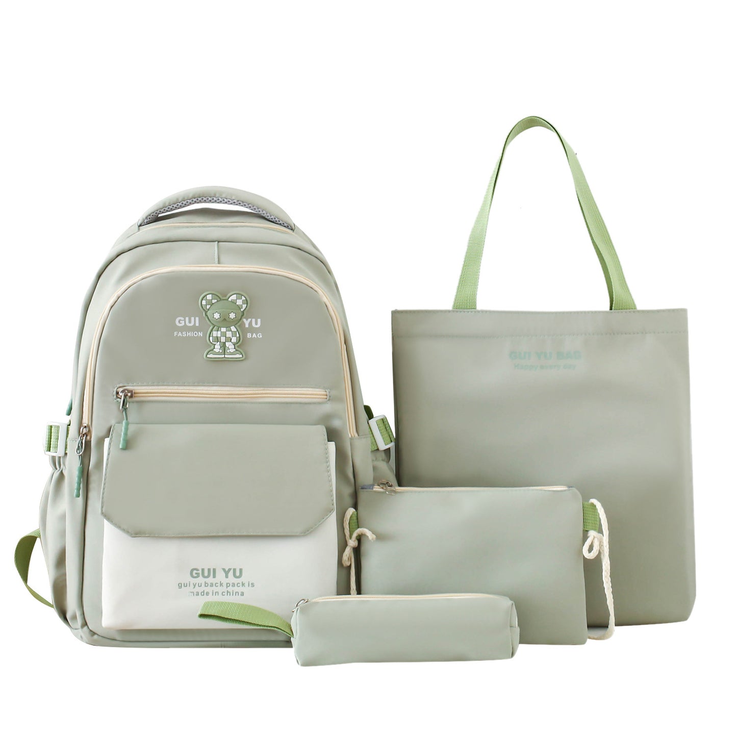 4-piece school bag preppy backpack