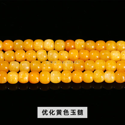 8/10Mm natural green Dongling jade loose beads