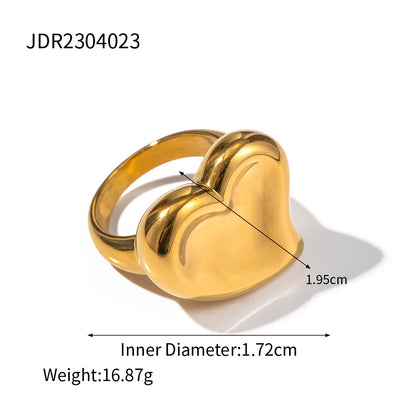 Exaggerated heart ring