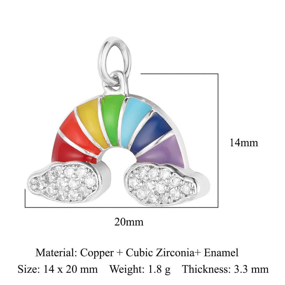 Copper zircon star rainbow pendant.