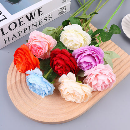 Three-headed peony artificial flower