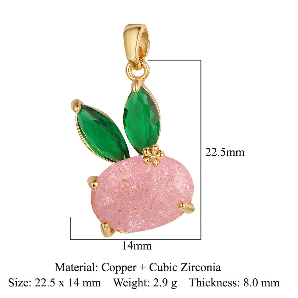 Copper zircon butterfly deer crystal pendant