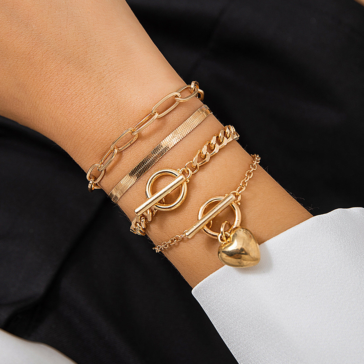 Metal Wind Set Snake Bone Chain Bracelet