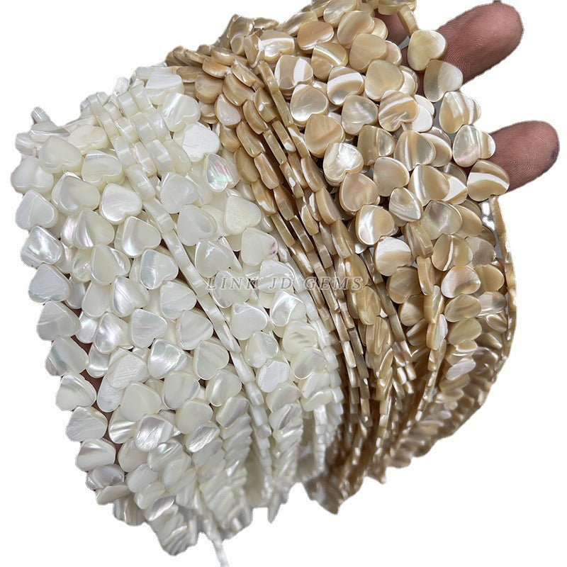 6/8/10 m natural shell beads heart-shaped loose beads